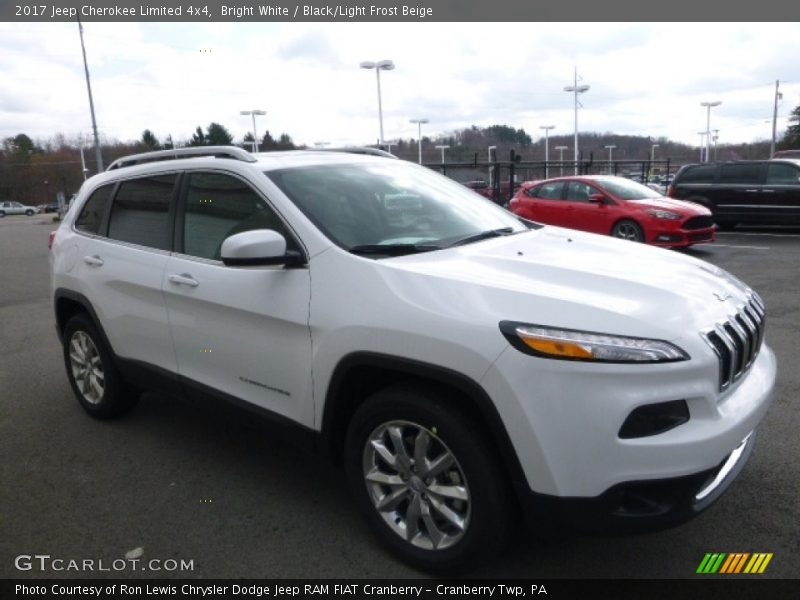Bright White / Black/Light Frost Beige 2017 Jeep Cherokee Limited 4x4