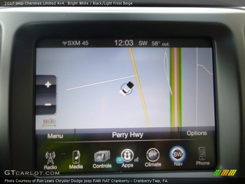 Bright White / Black/Light Frost Beige 2017 Jeep Cherokee Limited 4x4