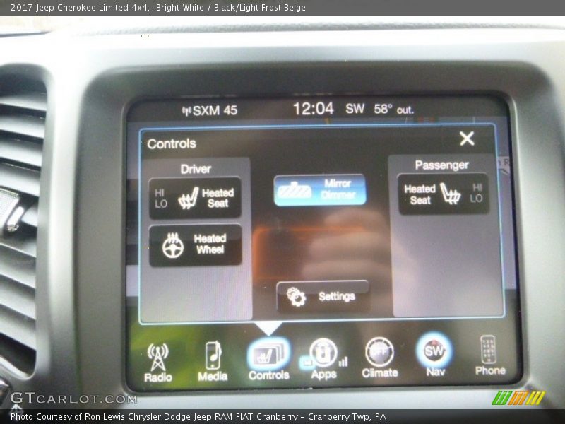 Bright White / Black/Light Frost Beige 2017 Jeep Cherokee Limited 4x4