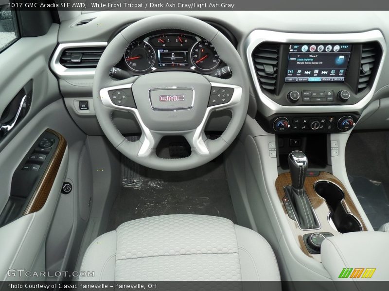 White Frost Tricoat / Dark Ash Gray/Light Ash Gray 2017 GMC Acadia SLE AWD