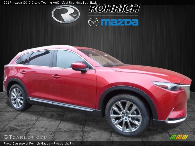 Soul Red Metallic / Black 2017 Mazda CX-9 Grand Touring AWD