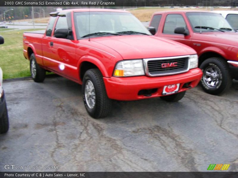 Fire Red / Graphite 2003 GMC Sonoma SLS Extended Cab 4x4