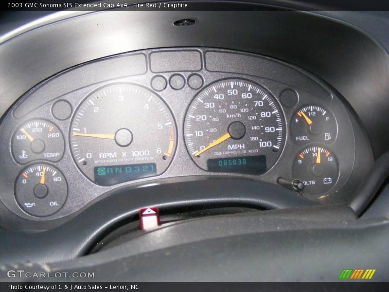 Fire Red / Graphite 2003 GMC Sonoma SLS Extended Cab 4x4