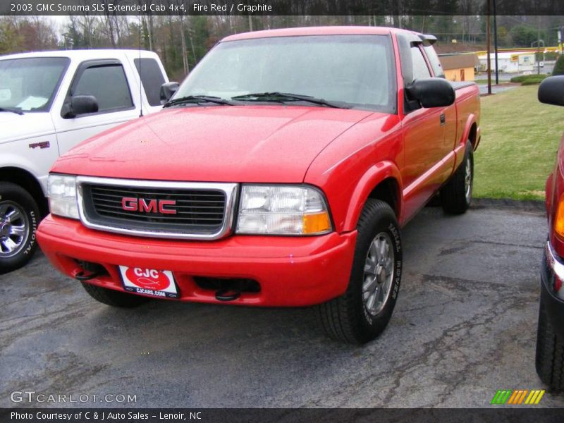 Fire Red / Graphite 2003 GMC Sonoma SLS Extended Cab 4x4