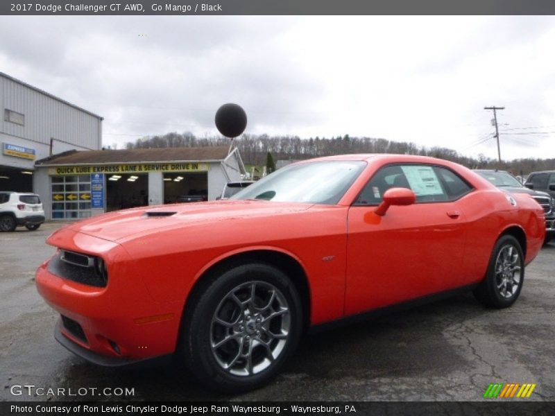 Go Mango / Black 2017 Dodge Challenger GT AWD