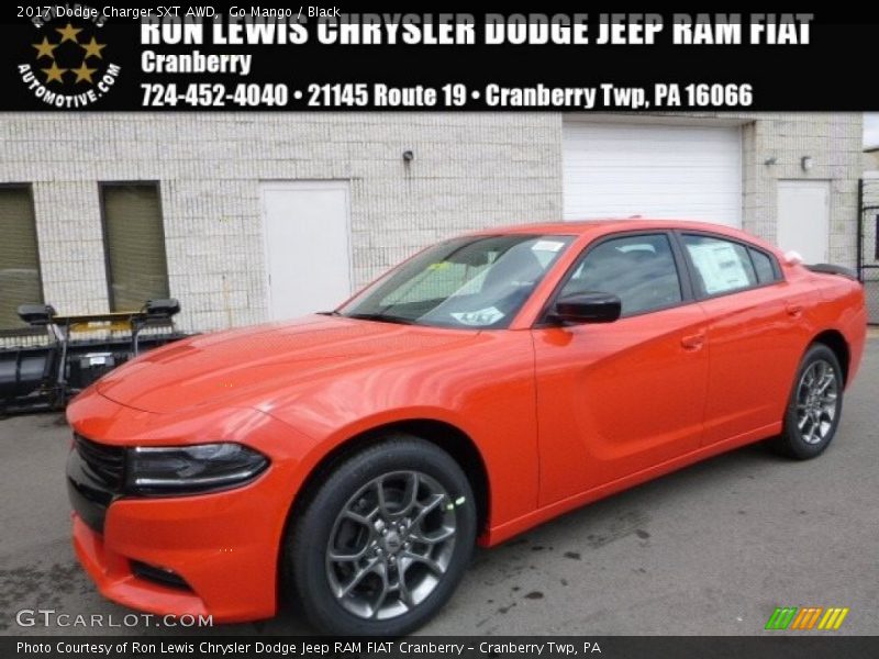 Go Mango / Black 2017 Dodge Charger SXT AWD