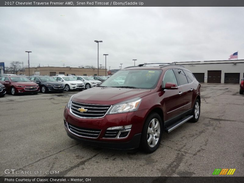 Siren Red Tintcoat / Ebony/Saddle Up 2017 Chevrolet Traverse Premier AWD