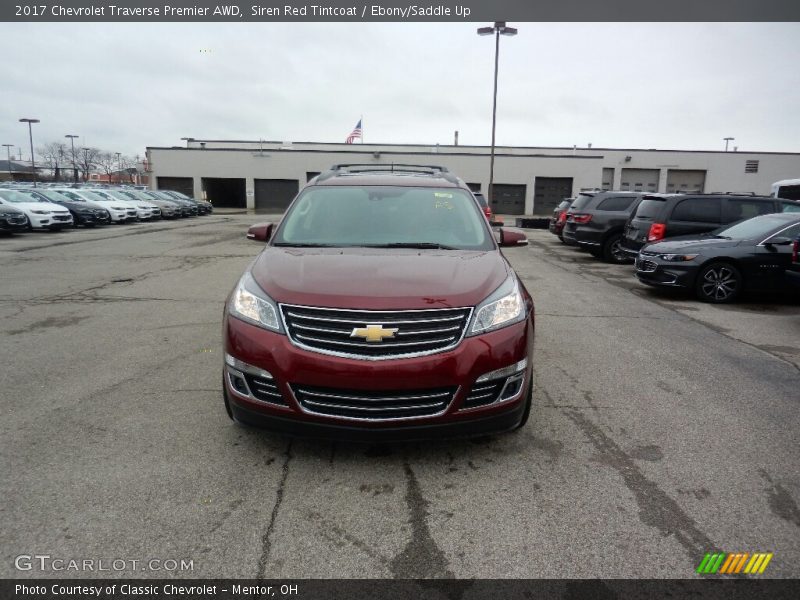 Siren Red Tintcoat / Ebony/Saddle Up 2017 Chevrolet Traverse Premier AWD
