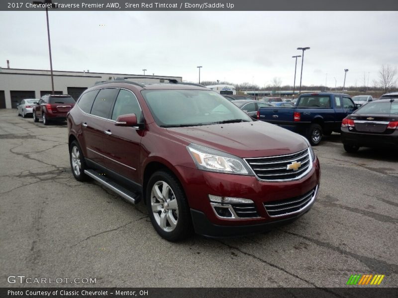 Siren Red Tintcoat / Ebony/Saddle Up 2017 Chevrolet Traverse Premier AWD