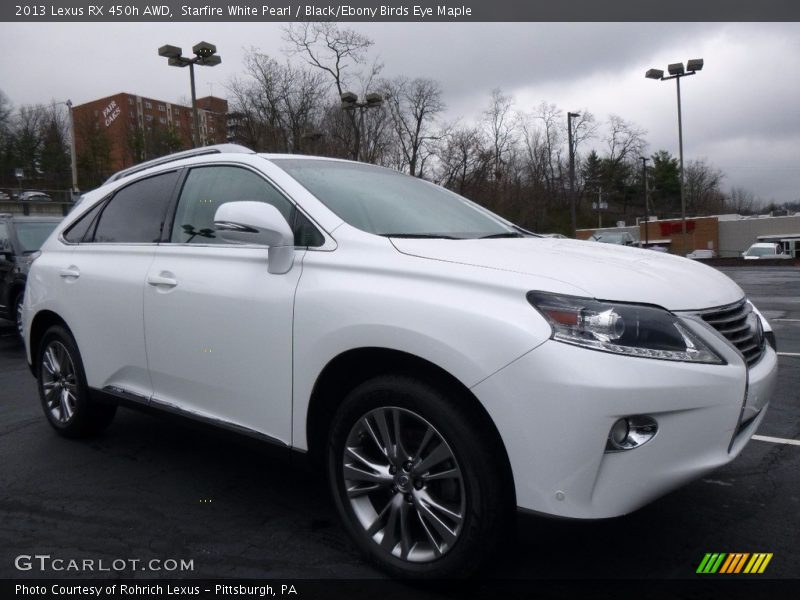 Starfire White Pearl / Black/Ebony Birds Eye Maple 2013 Lexus RX 450h AWD