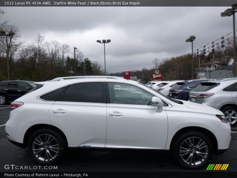 Starfire White Pearl / Black/Ebony Birds Eye Maple 2013 Lexus RX 450h AWD