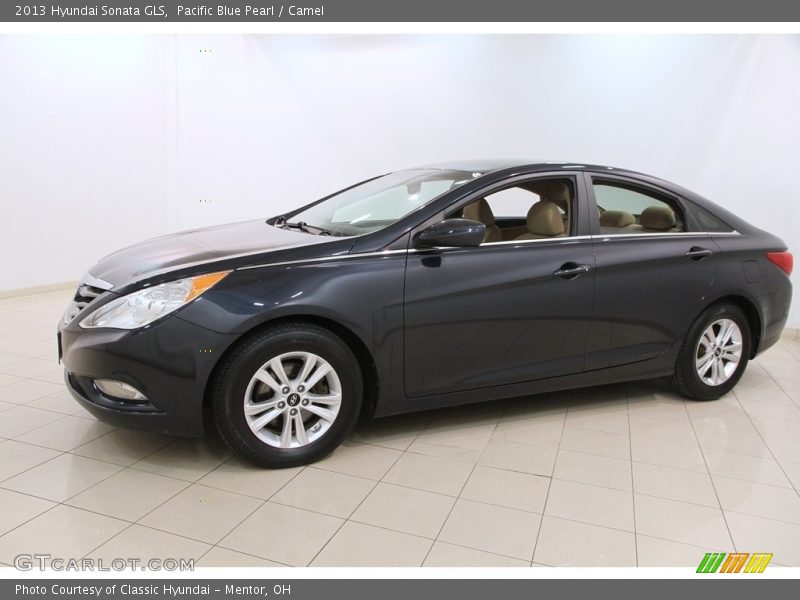 Pacific Blue Pearl / Camel 2013 Hyundai Sonata GLS