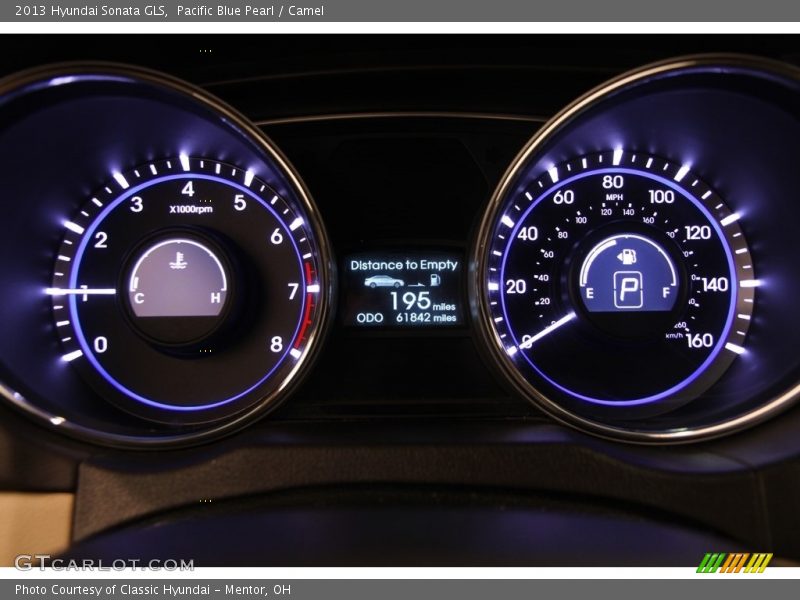 Pacific Blue Pearl / Camel 2013 Hyundai Sonata GLS