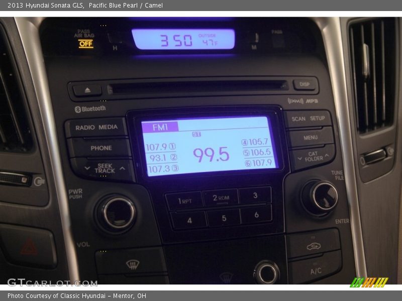 Pacific Blue Pearl / Camel 2013 Hyundai Sonata GLS