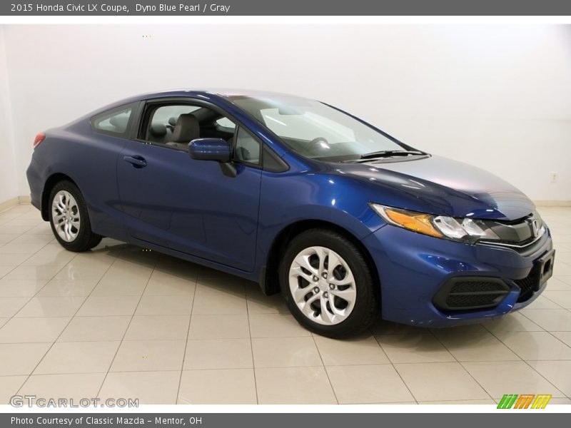 Dyno Blue Pearl / Gray 2015 Honda Civic LX Coupe