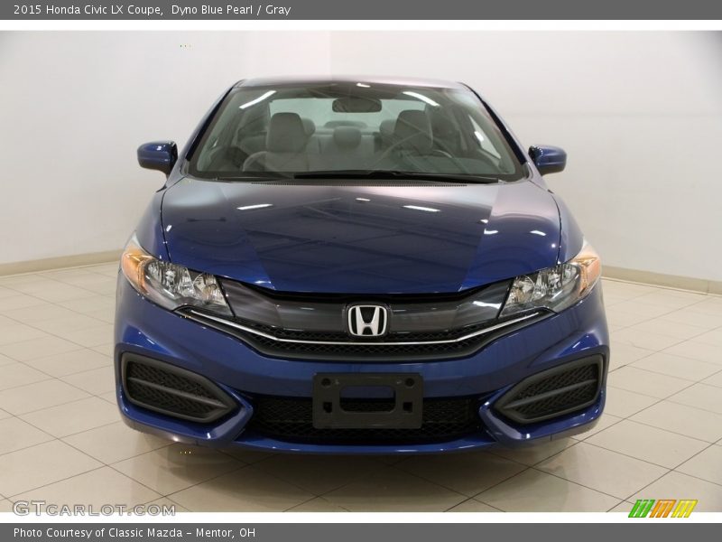 Dyno Blue Pearl / Gray 2015 Honda Civic LX Coupe