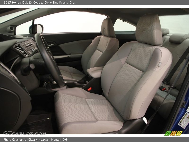 Dyno Blue Pearl / Gray 2015 Honda Civic LX Coupe