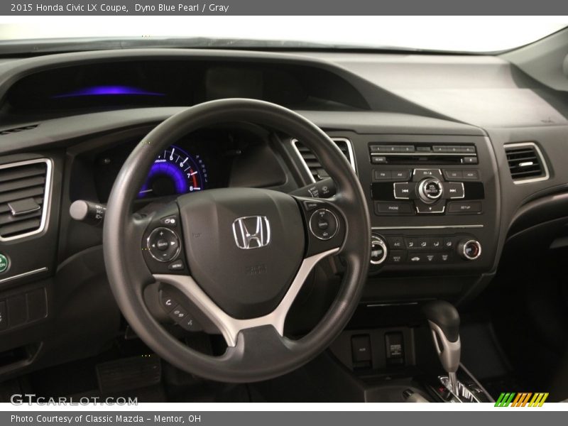 Dyno Blue Pearl / Gray 2015 Honda Civic LX Coupe