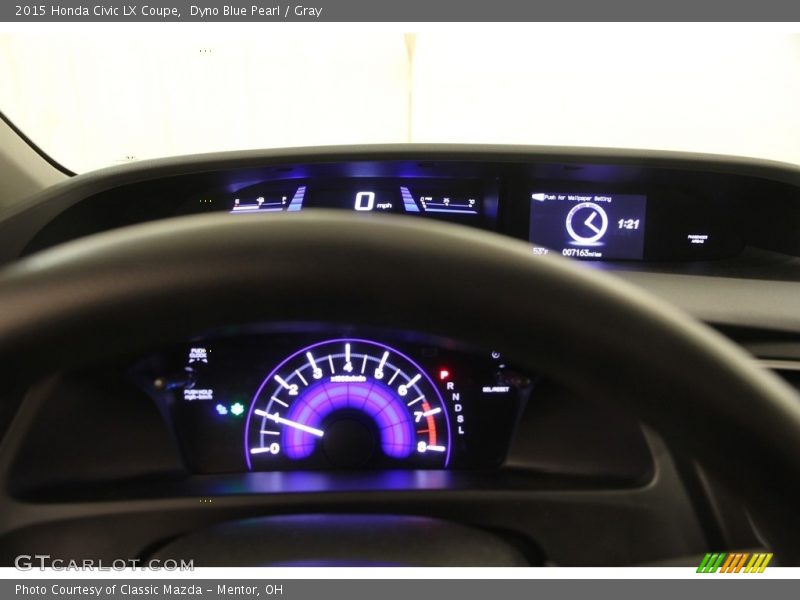 Dyno Blue Pearl / Gray 2015 Honda Civic LX Coupe
