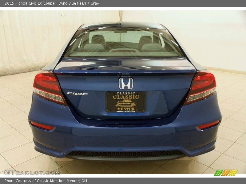 Dyno Blue Pearl / Gray 2015 Honda Civic LX Coupe