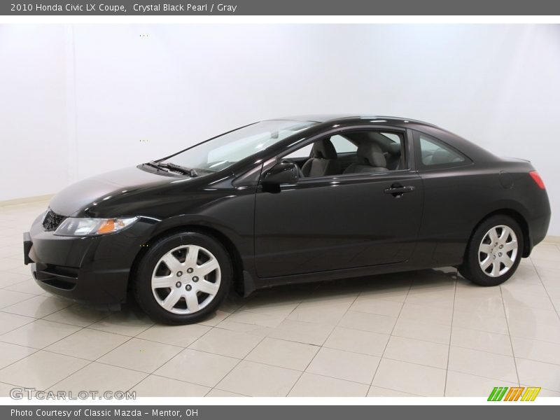 Crystal Black Pearl / Gray 2010 Honda Civic LX Coupe