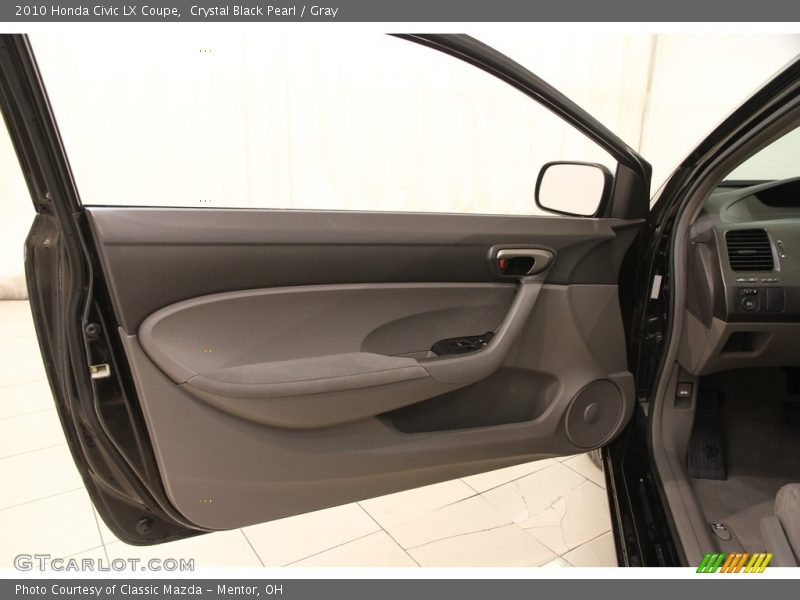 Crystal Black Pearl / Gray 2010 Honda Civic LX Coupe