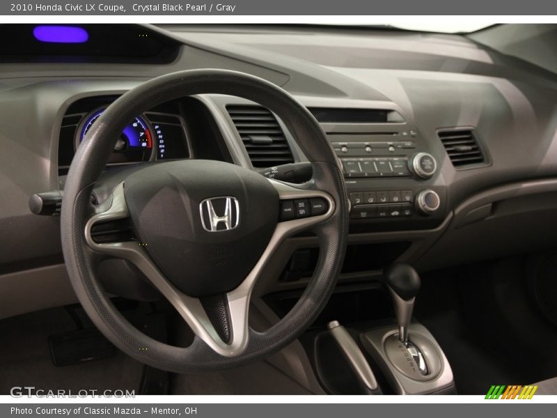 Crystal Black Pearl / Gray 2010 Honda Civic LX Coupe