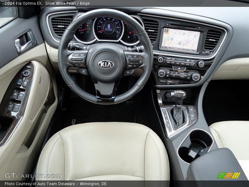 Snow White Pearl / Beige 2014 Kia Optima EX