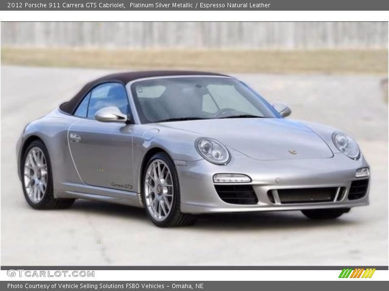 Platinum Silver Metallic / Espresso Natural Leather 2012 Porsche 911 Carrera GTS Cabriolet