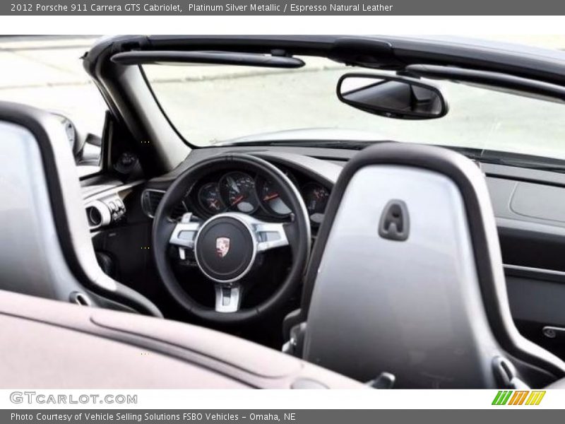 Platinum Silver Metallic / Espresso Natural Leather 2012 Porsche 911 Carrera GTS Cabriolet