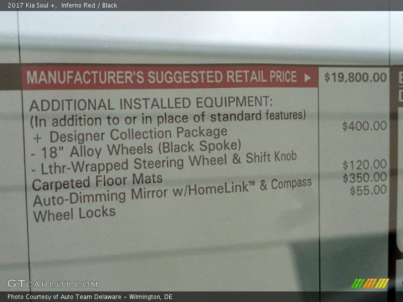 Inferno Red / Black 2017 Kia Soul +
