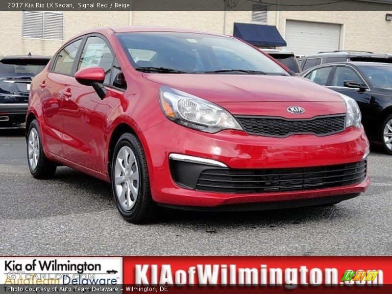 Signal Red / Beige 2017 Kia Rio LX Sedan