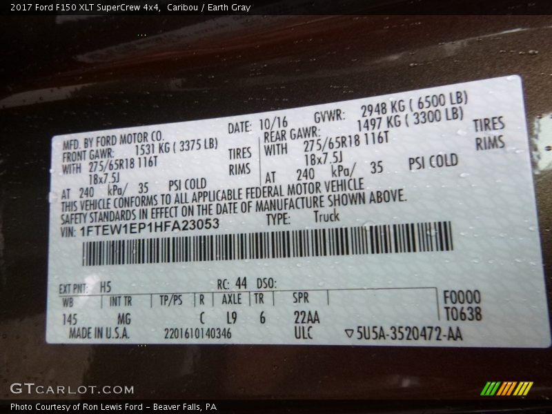 Caribou / Earth Gray 2017 Ford F150 XLT SuperCrew 4x4