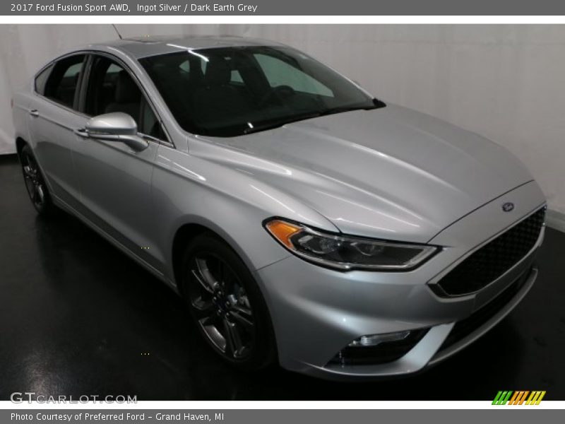 Ingot Silver / Dark Earth Grey 2017 Ford Fusion Sport AWD