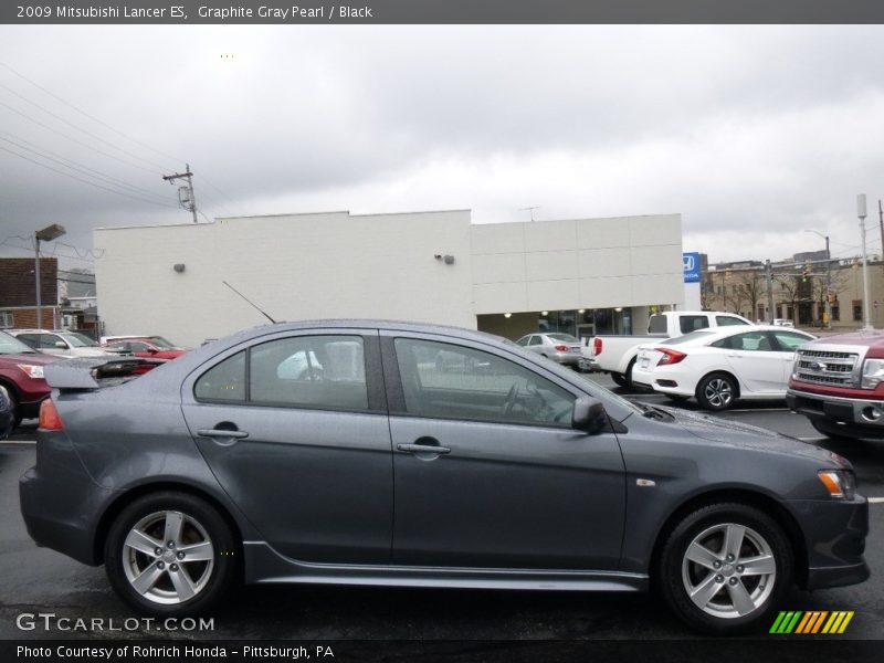 Graphite Gray Pearl / Black 2009 Mitsubishi Lancer ES