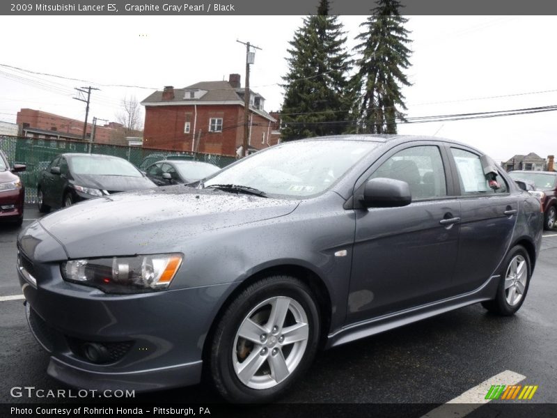 Graphite Gray Pearl / Black 2009 Mitsubishi Lancer ES