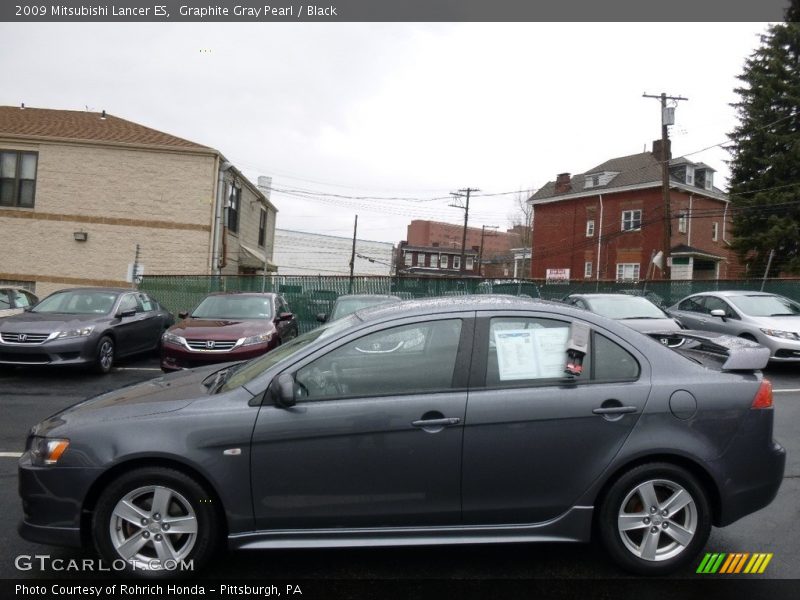 Graphite Gray Pearl / Black 2009 Mitsubishi Lancer ES