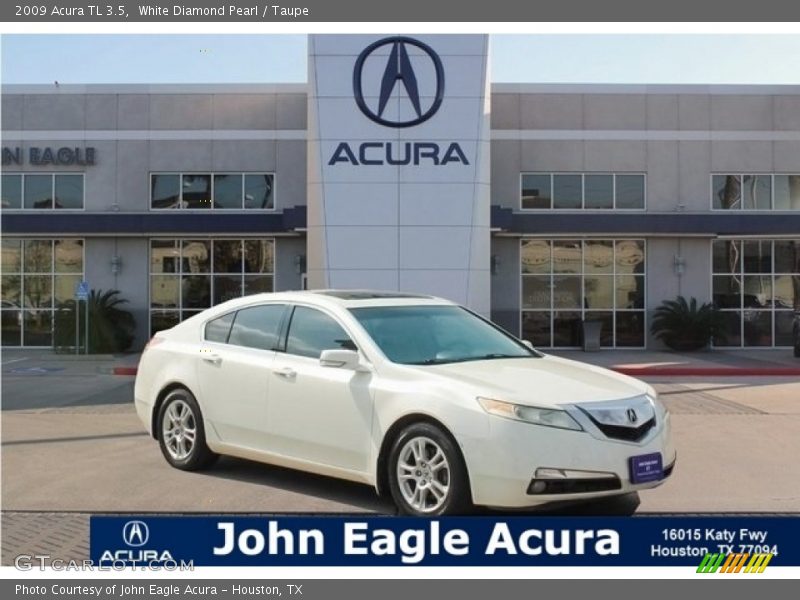 White Diamond Pearl / Taupe 2009 Acura TL 3.5