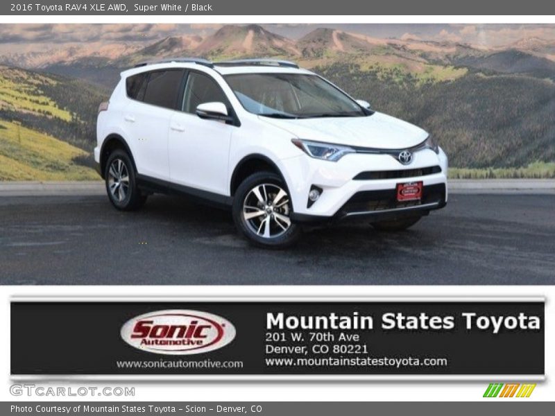 Super White / Black 2016 Toyota RAV4 XLE AWD