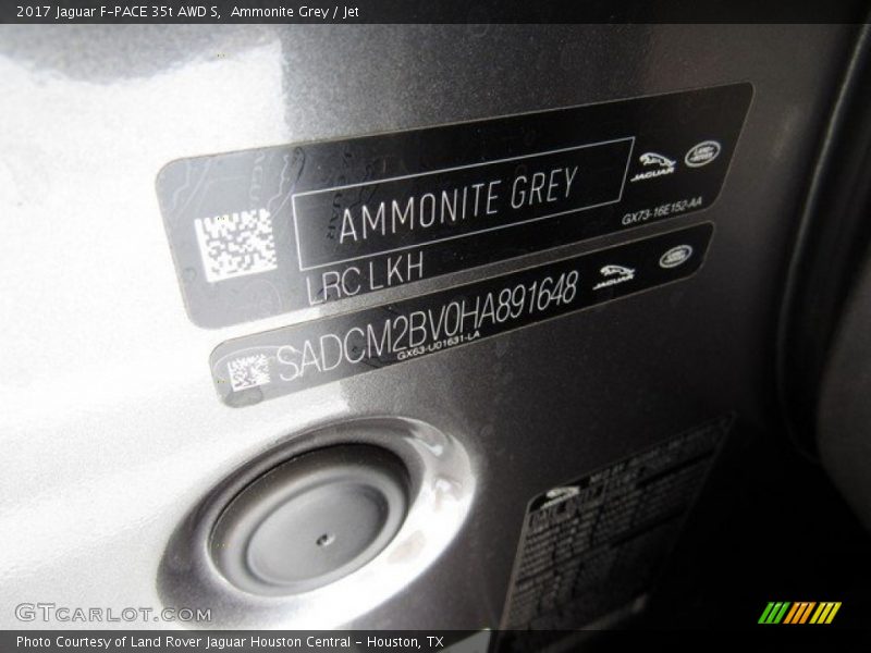 Ammonite Grey / Jet 2017 Jaguar F-PACE 35t AWD S