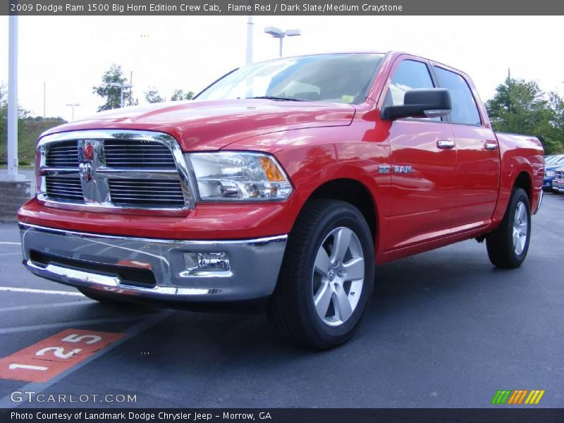 Flame Red / Dark Slate/Medium Graystone 2009 Dodge Ram 1500 Big Horn Edition Crew Cab