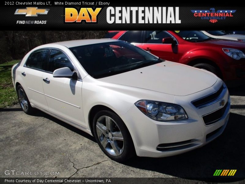 White Diamond Tricoat / Ebony 2012 Chevrolet Malibu LT