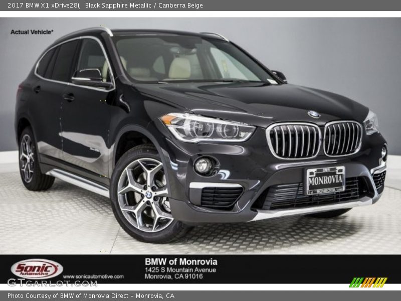 Black Sapphire Metallic / Canberra Beige 2017 BMW X1 xDrive28i