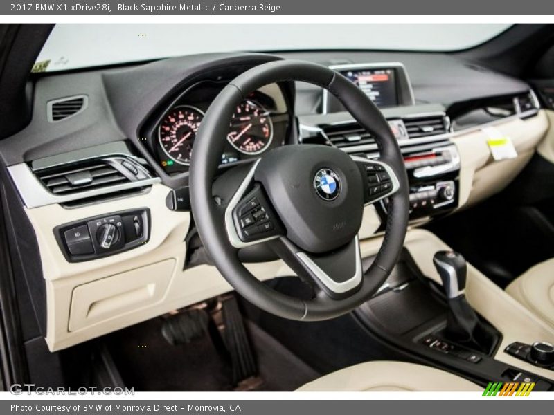 Black Sapphire Metallic / Canberra Beige 2017 BMW X1 xDrive28i