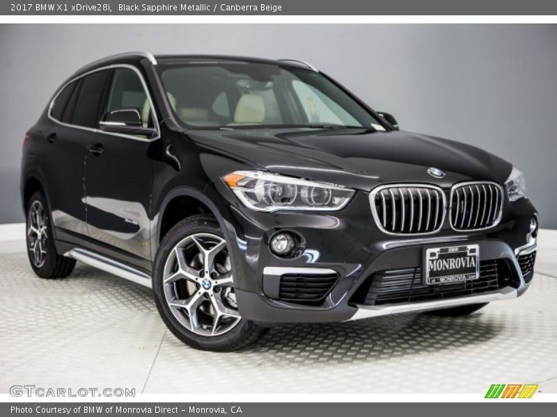 Black Sapphire Metallic / Canberra Beige 2017 BMW X1 xDrive28i