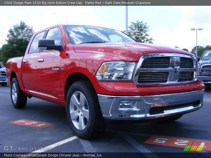 Flame Red / Dark Slate/Medium Graystone 2009 Dodge Ram 1500 Big Horn Edition Crew Cab
