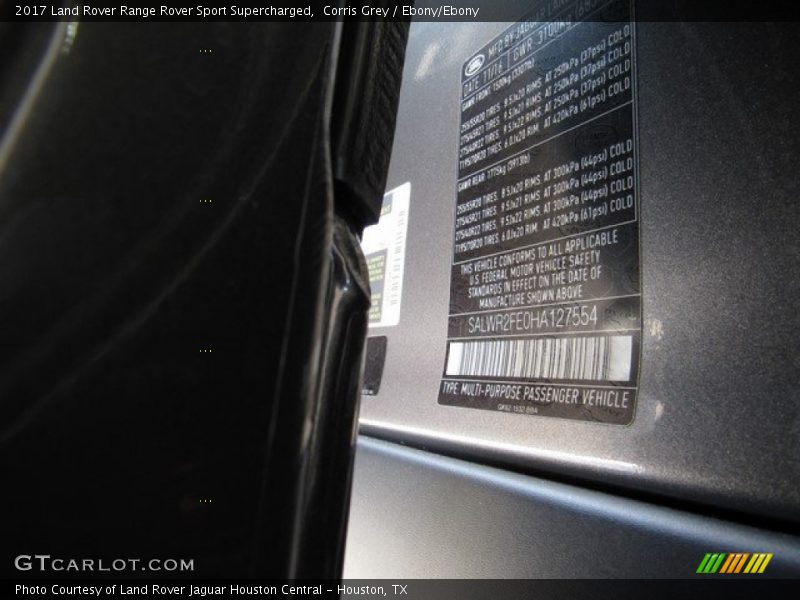 Corris Grey / Ebony/Ebony 2017 Land Rover Range Rover Sport Supercharged