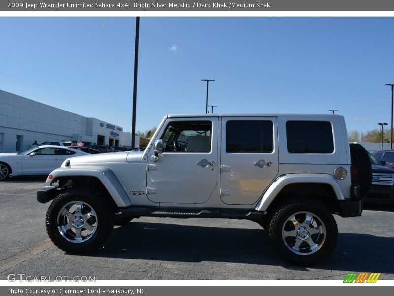 Bright Silver Metallic / Dark Khaki/Medium Khaki 2009 Jeep Wrangler Unlimited Sahara 4x4