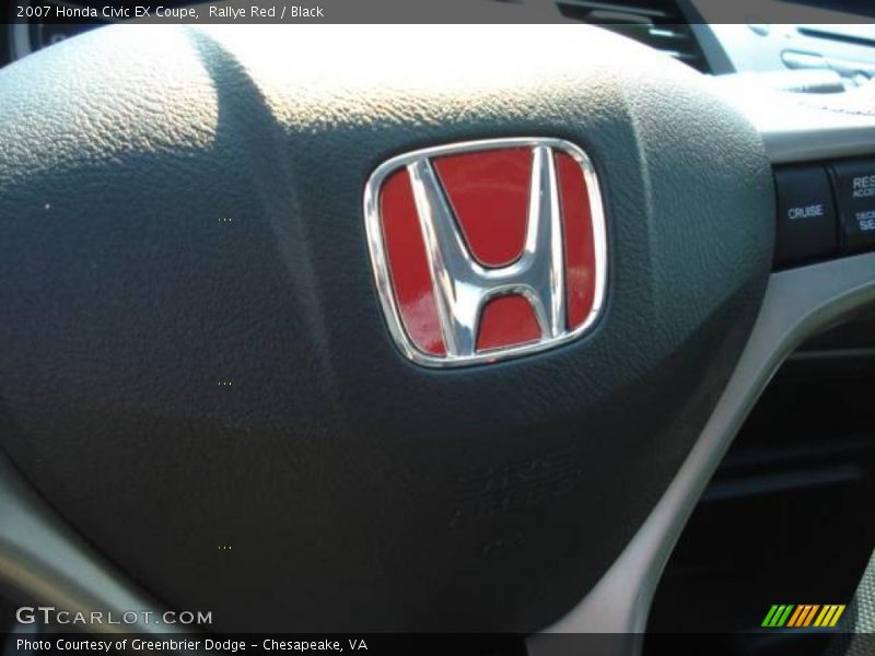 Rallye Red / Black 2007 Honda Civic EX Coupe
