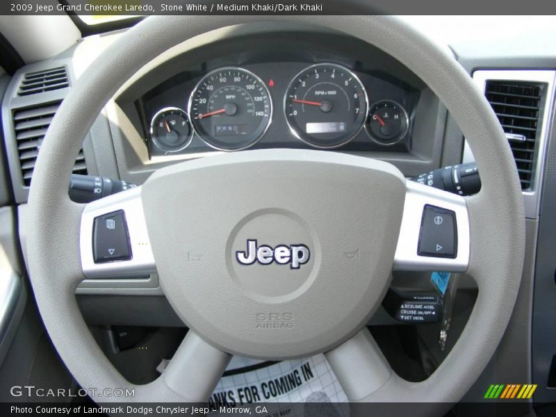 Stone White / Medium Khaki/Dark Khaki 2009 Jeep Grand Cherokee Laredo